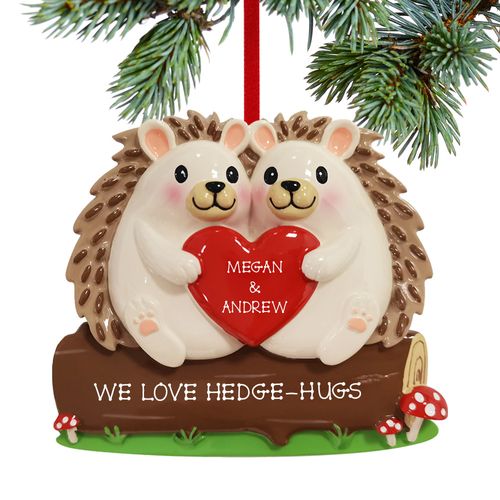 Hedgehog Couple Holiday Ornament