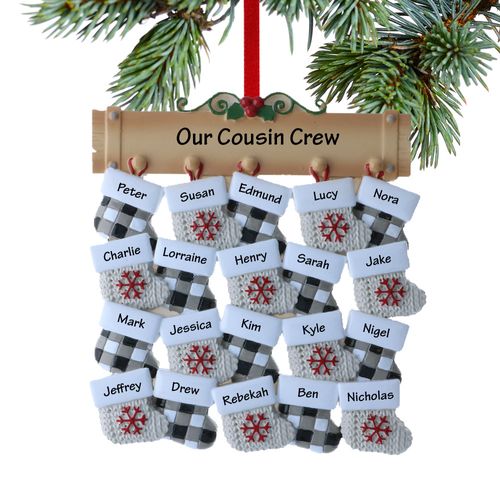 Family Of 20 Stockings Holiday Ornament