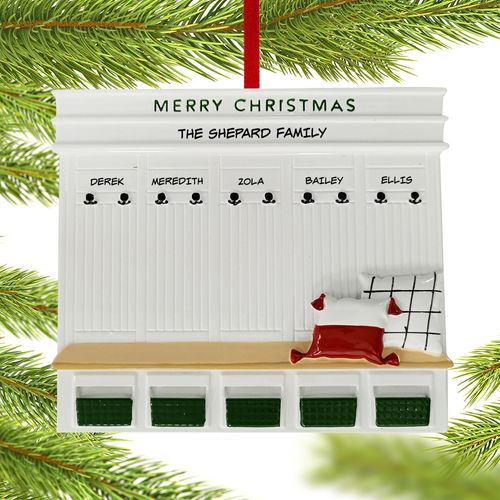 Mudroom Family Of 5 Holiday Ornament