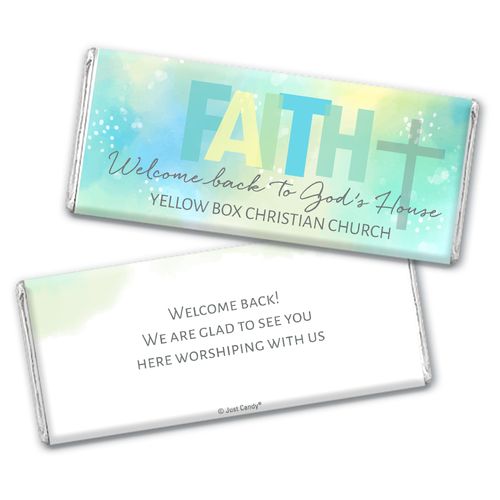Personalized Religious Candy Faith Welcome Back Chocolate Bar Wrappers