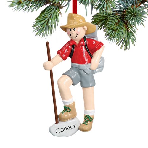 Personalized Male Hiker with Walking Stick