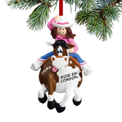 Personalized Cowgirl on a Horse
