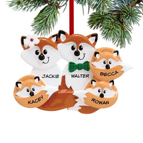 Personalized Fox Family of 5