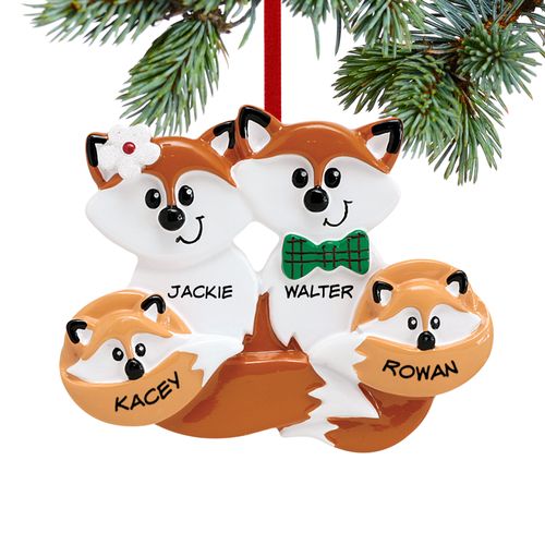 Personalized Fox Family of 4