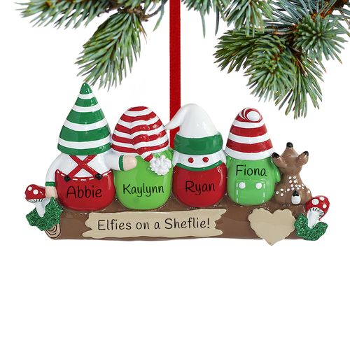 Personalized Idle Elves Family of 4