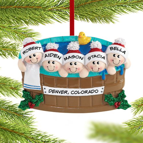 Personalized Hot Tub Family of 5