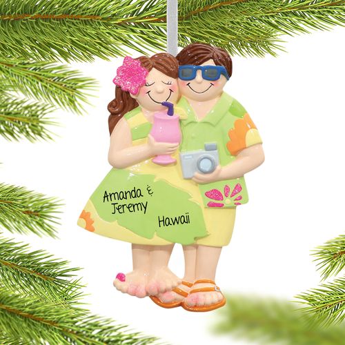 Personalized Tropical Tourist Couple