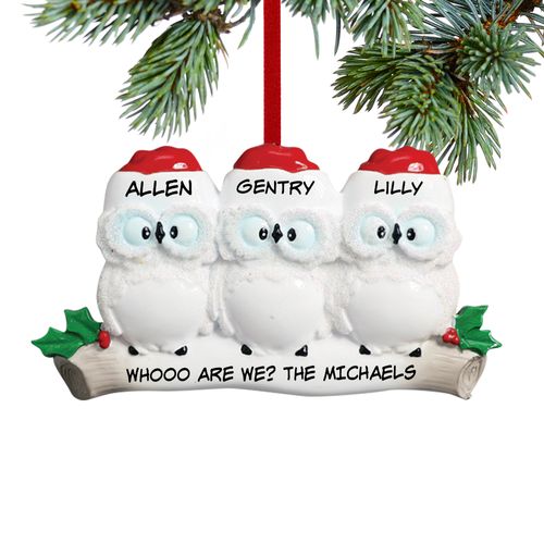 Personalized Wise Owl Family of 3