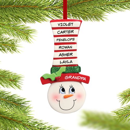 Personalized Snowman Face Up to 6 Names