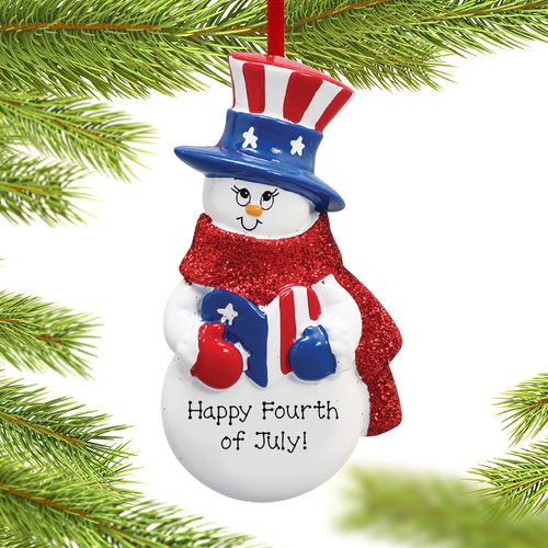 Personalized Uncle Sam Patriotic Snowman