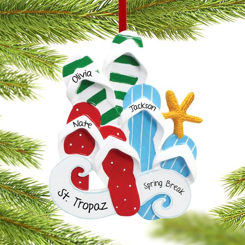 Personalized Flip Flops Family of 3