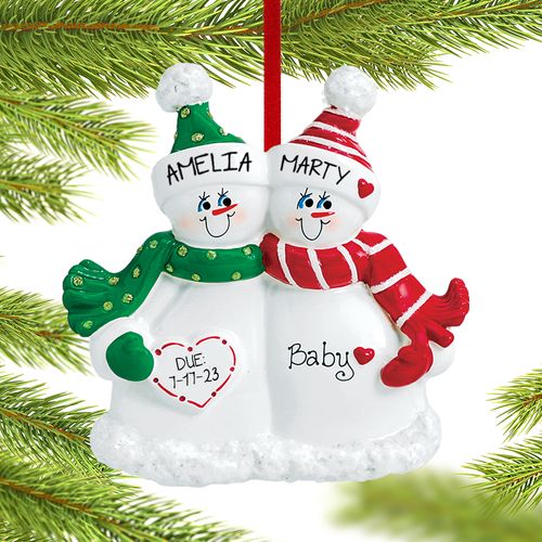 Personalized Expecting Snow Couple