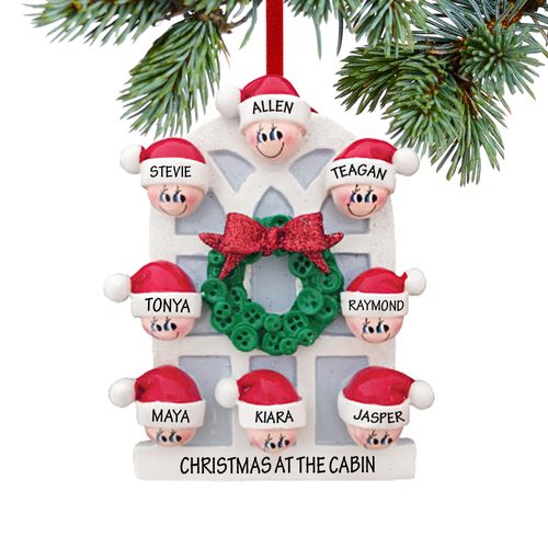 Personalized Christmas Window Family of 8