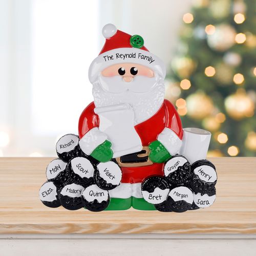 Family Of 12 Milk and Cookies Santa Tabletop Holiday Ornament