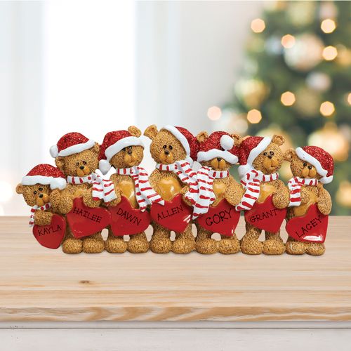 Personalized Bears With Hearts Family 7 Table Decoration