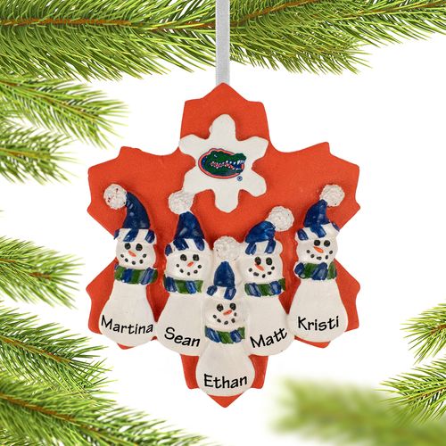 Personalized University of Florida Snowman Family of 5