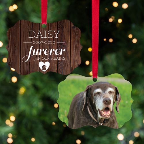 Personalized Furever in Our Hearts Christmas Ornament - Dog