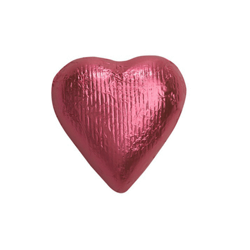 Bright pink Solid Milk Chocolate Foiled Hearts