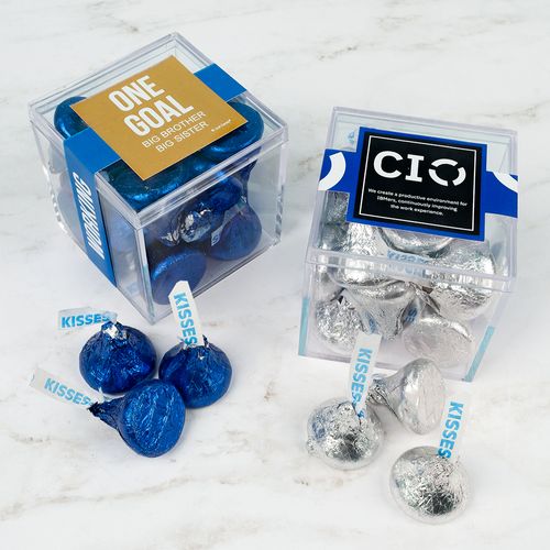 Personalized Business Teamwork JUST CANDY® favor cube with Hershey's Kisses