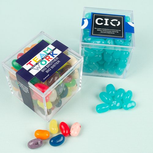 Personalized Business Teamwork JUST CANDY® favor cube with Jelly Belly Jelly Beans