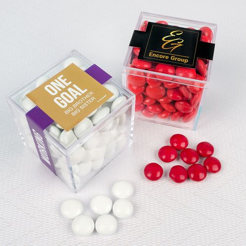 Personalized Business Teamwork JUST CANDY® favor cube with Just Candy Milk Chocolate Minis