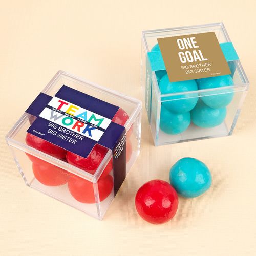 Personalized Business Teamwork JUST CANDY® favor cube with Premium Malted Milk Balls