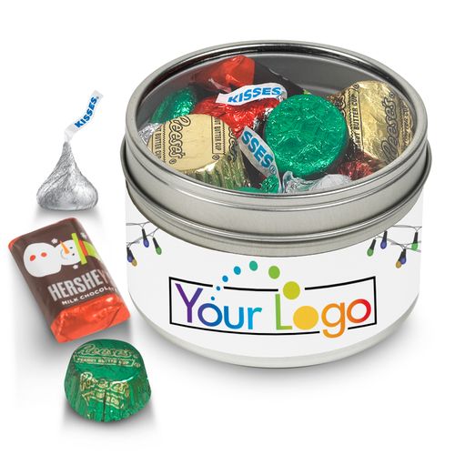 Personalized Add Your Logo Holiday Tin 8oz