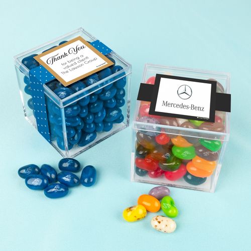 Personalized Business Thank You JUST CANDY® favor cube with Jelly Belly Jelly Beans