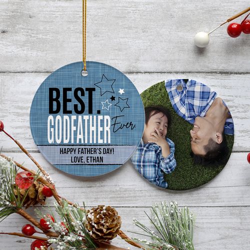 Best Godfather Ever Photo Holiday Ornament