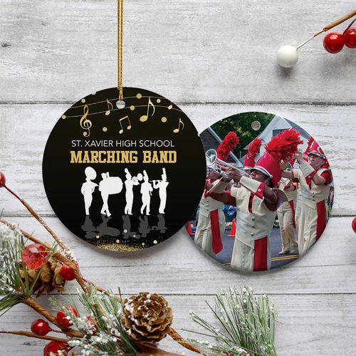 Persoinalized Maching Band Photo Holiday Ornament
