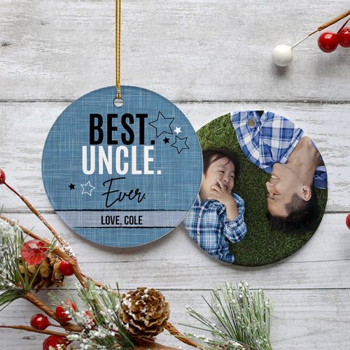 Best Uncle Ever Photo Holiday Ornament