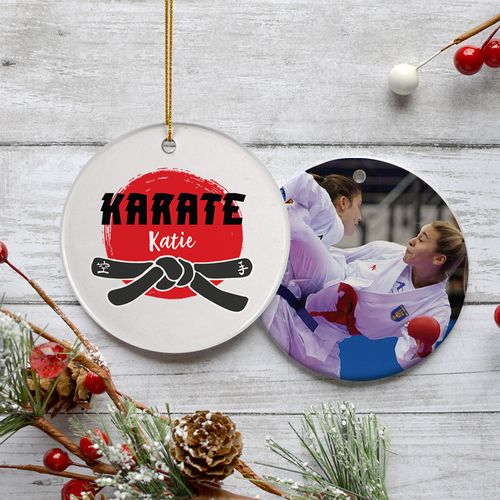 Karate Belt Photo Holiday Ornament