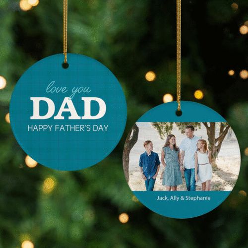 Love You Dad Photo Holiday Ornament
