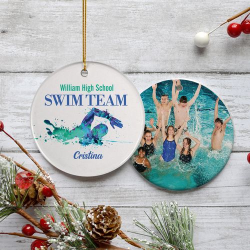 Swimmer Swim Team Photo Christmas Orament