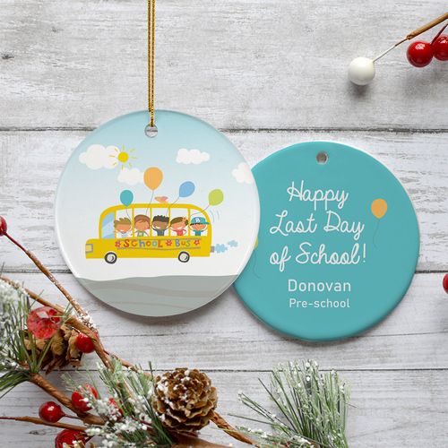 Last Day Of School Bus Holiday Ornament