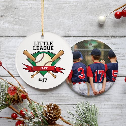 Little League Photo Holiday Ornament