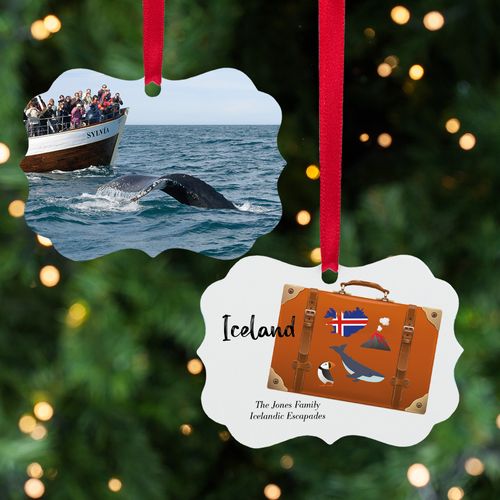 Iceland Suitcase Photo Holiday Ornament