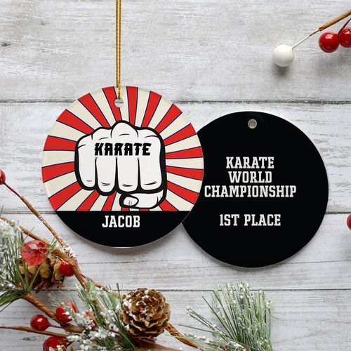 Karate Punch Holiday Ornament