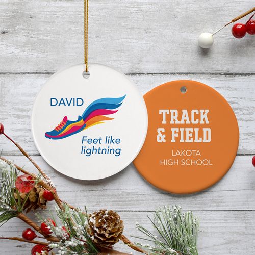 Track and Field Holiday Ornament