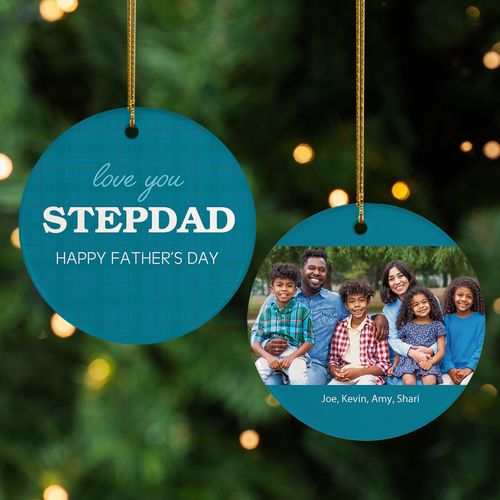 Love You Step Dad Photo Holiday Ornament