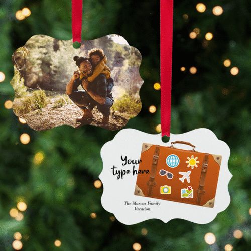 Suitcase Photo Holiday Ornament