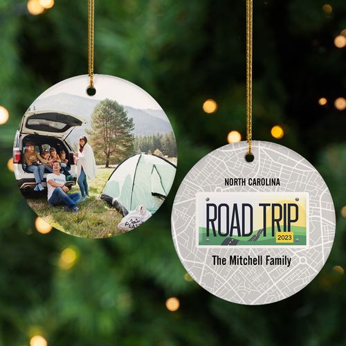 Road Trip Anywhere Photo Holiday Ornament