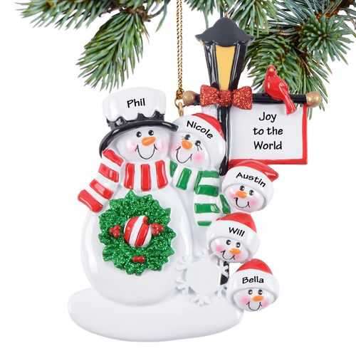 Lamppost Family Of 5 Holiday Ornament