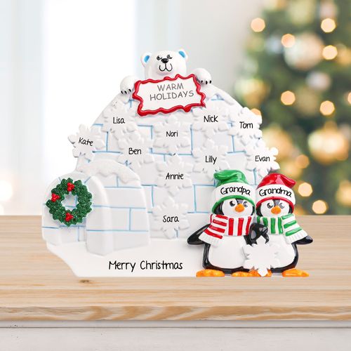 Family Of 10 Igloo Tabletop Holiday Ornament