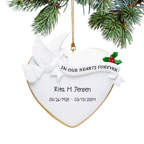 In Our Hearts Forever Dove Holiday Ornament