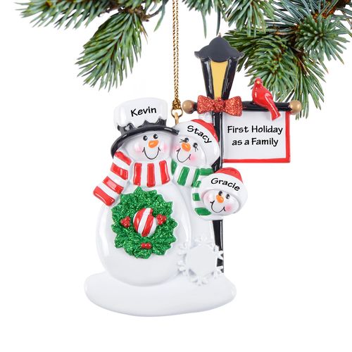 Lamppost Family Of 3 Holiday Ornament