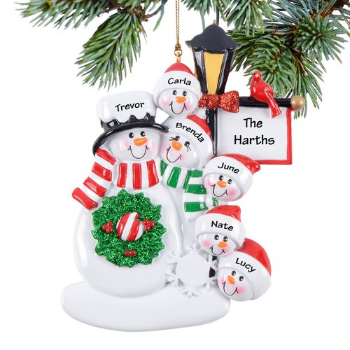 Lamppost Family Of 6 Holiday Ornament