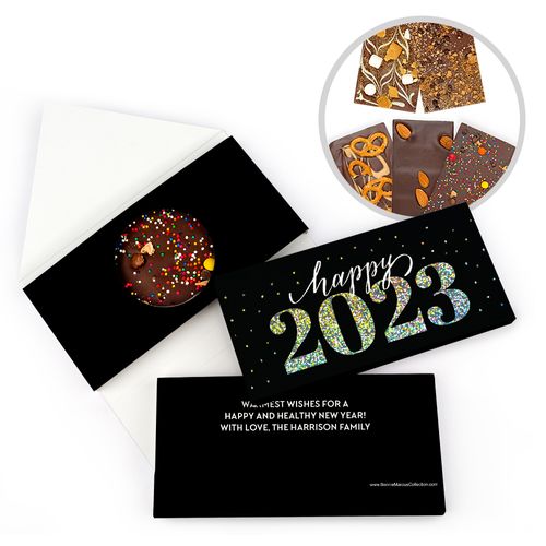 Personalized New Year's Eve Royal Glitz Metallic Gourmet Infused Chocolate Bars (3.5oz)
