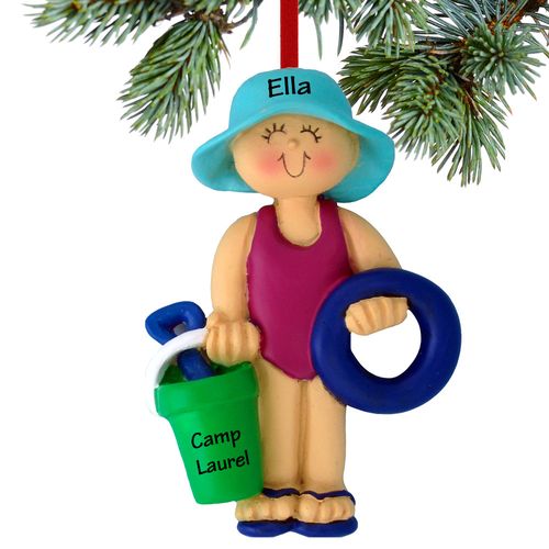 Summer Camp Child Girl Holiday Ornament