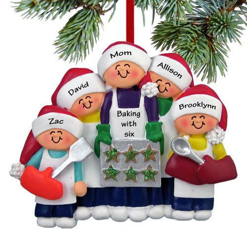 Baking Cookies with Expecting Mom (4 Children) Holiday Ornament